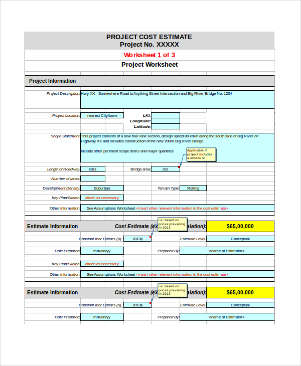 project estimate template word project estimate template word