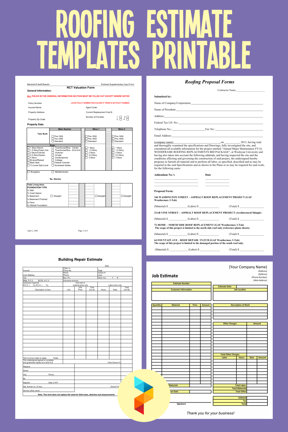 roofing estimate template word roofing estimate template word